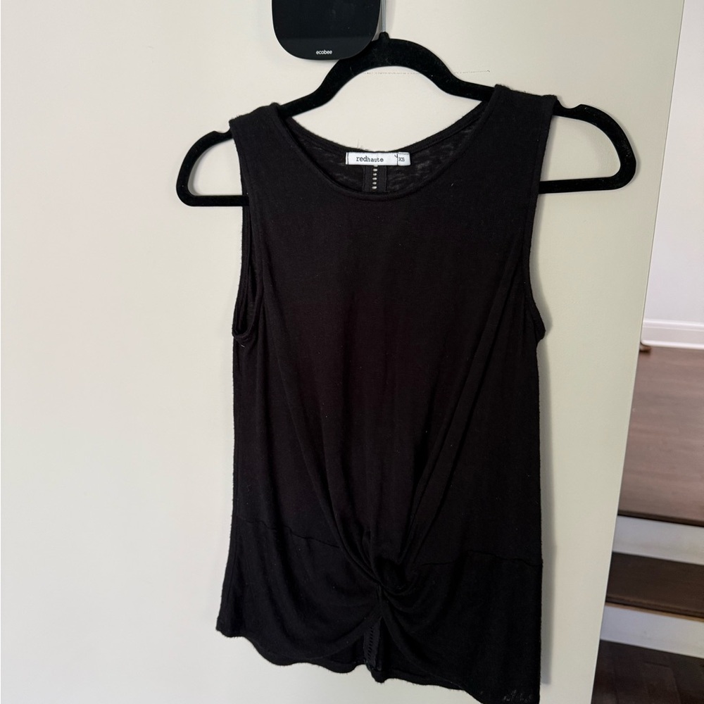 Red Haute Elegant Black Blouse XS